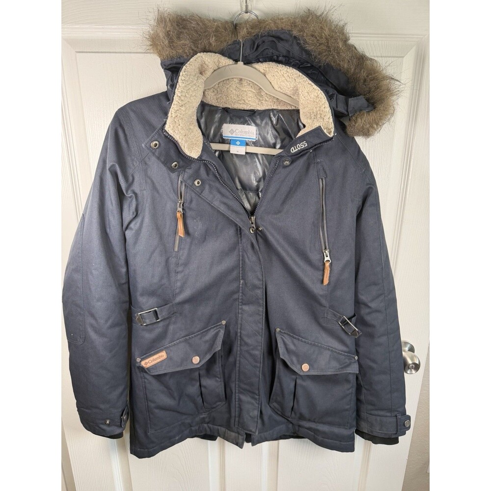 Columbia Barlow Pass 550 Turbo Down Faux Fur Hooded Women’s Coat Jacket M